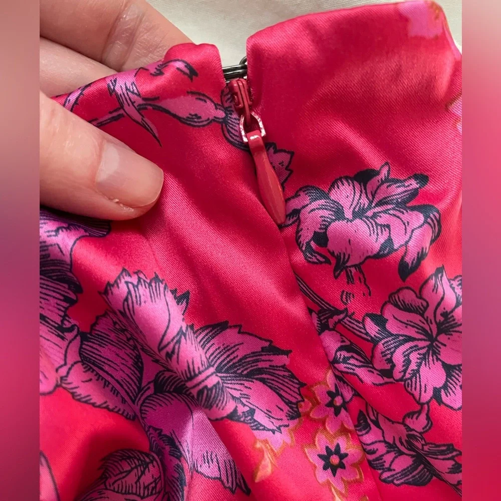 NWT Free People Pink with flowers mini skirt size 0 - Picture 8 of 10